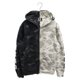 アベイシングエイプ(A BATHING APE)のA BATHING APE アベイシングエイプ ×NEIGHBORHOOD CAMO SHARK ZIP HOODE CAMO SHARK ZIP HOODE ネイバーフッド カモ シャーク ジップアップ フーディ スウェット パーカー ホワイト/グレー(パーカー)