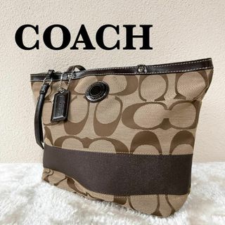 コーチ(COACH)のレア✨COACHコーチセミショルダーバッグトートバッグブラウン茶シグネチャー総柄(ショルダーバッグ)