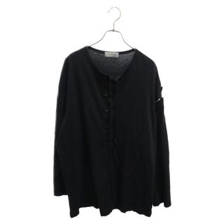 Yohji Yamamoto - Yohji Yamamoto POUR HOMME ヨウジヤマモト プールオム 20AW Henry Neck Cut Sew ヘンリーネック カットソー 長袖シャツ HD-T13-078 ブラック