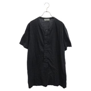 ヨウジヤマモト(Yohji Yamamoto)のYohji Yamamoto POUR HOMME ヨウジヤマモト プールオム 18SS Henry Neck Cut Sew ヘンリーネック ロング丈 カットソー 半袖シャツ HD-T31-084 ブラック(Tシャツ/カットソー(七分/長袖))