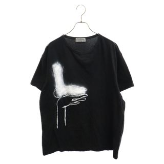 Yohji Yamamoto POUR HOMME ヨウジヤマモト プールオム 22SS HAND PRINT SHORT SLEEVES ハンド プリント ショート スリーブ 半袖Tシャツ HG-T82-082 ブラック