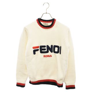 FENDI - FENDI フェンディ ×FILA ロゴ刺繍 クルーネックニットトレーナー ホワイト FAE197 A6JR レディース