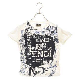 フェンディ(FENDI)のFENDI フェンディ ロゴプリント Vネック半袖Tシャツ ホワイト レディース(Tシャツ(半袖/袖なし))