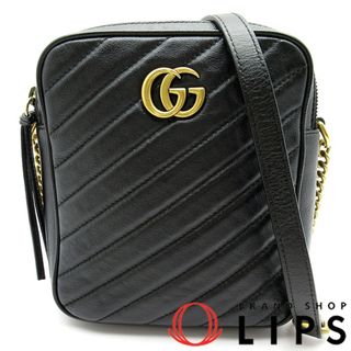 グッチ(Gucci)のグッチ GGマーモント ショルダーバッグ  550155 レザー レディースショルダーバッグ
 ブラック【中古】(ショルダーバッグ)