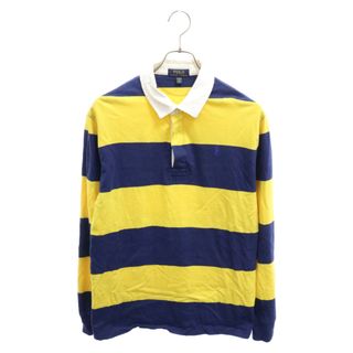 ポロラルフローレン(POLO RALPH LAUREN)のPOLO RALPH LAUREN ポロラルフローレン ボーダーデザイン ロングスリーブラガーシャツ ポロシャツ イエロー ネイビー(ポロシャツ)