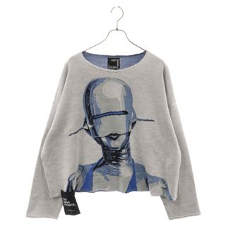 KNIT GANG COUNCIL ニットガングカウンシル 19SS × SORAYAMA HAJIME CREW NECK SWEATER SEXY ROBOT ソラヤマハジメ セクシーロボット クルーネック ニットセーター ブルー/シルバー(ニット/セーター)