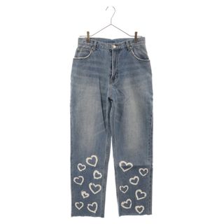 エックスガール(X-girl)のX-GIRL エックスガール HIGH WAISTED HEART BOYS DENIM ハイウォッシュド ハートボーイズ デニムパンツ インディゴ 05193621(デニム/ジーンズ)