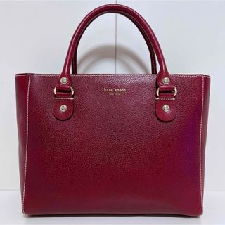 ケイトスペードニューヨーク(kate spade new york)の☆美品☆送料無料☆Katespadeケイトスペードレザーハンドバッグ☆レッド☆(ハンドバッグ)