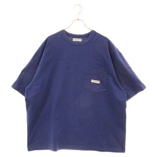 CAHLUMN カウラム クルーネック ポケット付き ヘビーウェイト半袖Tシャツ カットソー ブルー(Tシャツ/カットソー(半袖/袖なし))