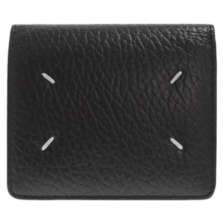 マルタンマルジェラ(Maison Martin Margiela)のMartin Margiela マルタンマルジェラ 22AW BI FOLD WALLET S56UI0140 エンボスグレインレザー バイフォールド コンパクトウォレット 二つ折り財布 ブラック(折り財布)