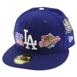 ニューエラー(NEW ERA)のNEW ERA ニューエラ 59FIFTY World Champions ワールドチャンピオン ロサンゼルスドジャース グレーアンダーバイザー ベースボールキャップ 帽子 ブルー(キャップ)