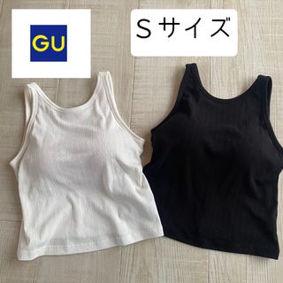 GU - ＧＵ　ジーユー　ブラフィールクロップドアメリカンスリーブタンクトップ　ブラトップ