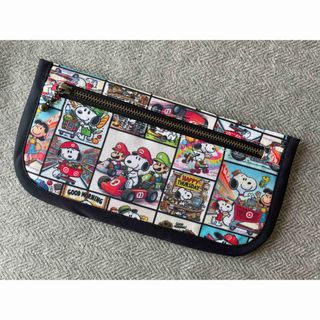 ハンドメイド　ぺたんこ財布　スヌーピー　マリオ