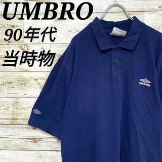 アンブロ(UMBRO)の【w436】希少ユーロ古着アンブロ90s当時物プルオーバー半袖ポロシャツ刺繍ロゴ(ポロシャツ)