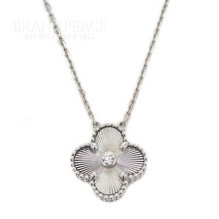 ヴァンクリーフアンドアーペル(Van Cleef & Arpels)のヴァンクリーフ&アーペル アルハンブラ ネックレス 1Pダイヤ K18WG ギョ(ネックレス)