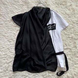 sacai - 【sacai】サカイ 2 M シフォンドッキングカットソー Tシャツ 変形