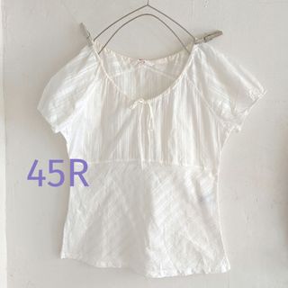 フォーティファイブアール(45R)の45R☆刺繍ブラウス♪コットン♪サイズ１♪ノースリーブ♪(シャツ/ブラウス(半袖/袖なし))