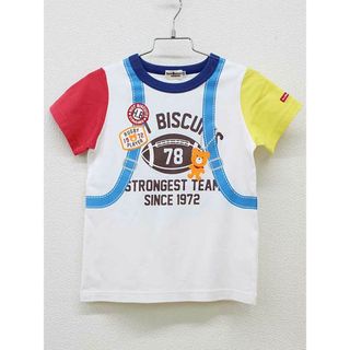 ホットビスケッツ(HOT BISCUITS)の【夏物 新入荷!】▽ミキハウスホットビスケッツ/MIKI HOUSE HOT BISCUITS▽110cm 半袖Tシャツ/半袖カットソー 白×マルチカラー【中古】子供服 キッズ kids 男の子 夏 tops 525042(Tシャツ/カットソー)