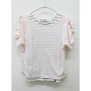 ポンポネット(pom ponette)の【夏物 新入荷!】＜ポンポネット/pom ponette＞150cm 半袖Tシャツ/半袖カットソー×タンクトップセット 白＆グレー×ピンク【中古】子供服 キッズ kids ジュニア 女の子 夏 tops 325042(Tシャツ/カットソー)