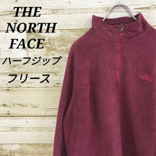 THE NORTH FACE - 【k1337】USA規格ノースフェイス刺繍ロゴハーフジップフリースジャケット