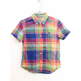 ラルフローレン(Ralph Lauren)の【夏物 新入荷!】♪ラルフローレン/Ralph Lauren♪110cm 半袖シャツ 紺×赤系【中古】子供服 キッズ kids 男の子 夏 tops 825042(シャツ/カットソー)