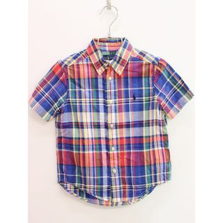 ラルフローレン(Ralph Lauren)の【夏物 新入荷!】♪ラルフローレン/Ralph Lauren♪110cm 半袖シャツ 青×赤系【中古】子供服 キッズ kids 男の子 夏 tops 825042(シャツ/カットソー)