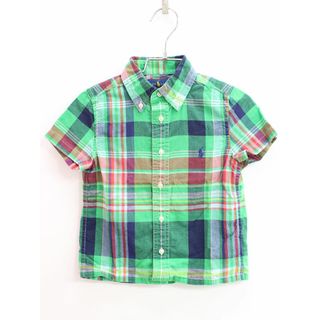 ラルフローレン(Ralph Lauren)の【夏物 新入荷!】♪ラルフローレン/Ralph Lauren♪110cm 半袖シャツ 緑×紺系【中古】子供服 キッズ kids 男の子 夏 tops 825042(シャツ/カットソー)