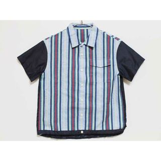 【夏物 新入荷!】‡コムサ・フィユ/COMME CA FILLE‡130cm 半袖シャツ ブルー×紺【中古】子供服 キッズ kids 男の子 夏 tops 825042(シャツ/カットソー)