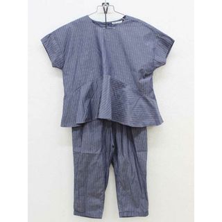 【夏物 新入荷!】〔フィス/FITH〕130cm 半袖ブラウス×ロングパンツセット  インディゴ×白【中古】子供服 キッズ kids  女の子 夏tops 325042(シャツ/カットソー)