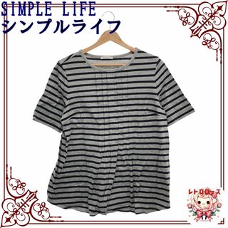 SIMPLE LIFE シンプルライフ トップス Tシャツ 半袖 ラウンドネック