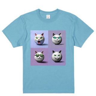 【メンズ】猫ゴルフボールTシャツ(Tシャツ/カットソー(半袖/袖なし))