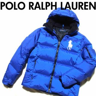 ポロラルフローレン(POLO RALPH LAUREN)の現行タグ ポロ ラルフローレン ビッグポニー 肉厚 ダウン ジャケット ブルー　(ダウンジャケット)