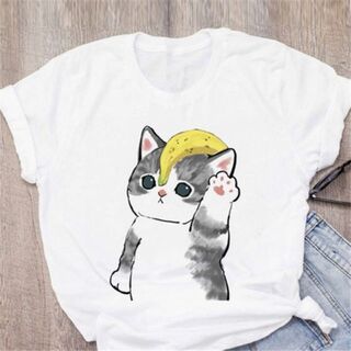 XLサイズ Tシャツ パジャマ 家着 ねこバナナ 匿名配送/送料無料/新品未使用(Tシャツ(半袖/袖なし))