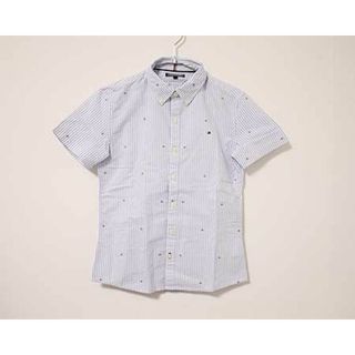 トミーヒルフィガー(TOMMY HILFIGER)の【夏物 新入荷!】新品 未使用品〓トミーヒルフィガー/TOMMY HILFIGER〓152cm 半袖シャツ 白×水色 子供服 キッズ kids ジュニア  女の子 男の子 夏 tops 425042(シャツ/カットソー)