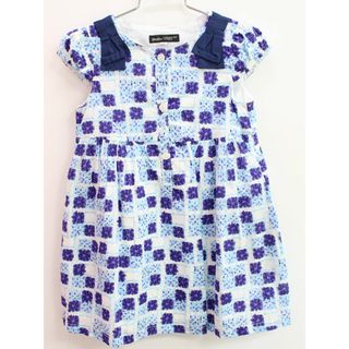 ベベ(BeBe)の【夏物 新入荷!】♪ベベ/bebe♪100cm 半袖ワンピース 紫×水色系【中古】子供服 キッズ kids 女の子 夏 onepi  825042(ワンピース)