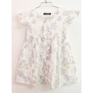 BeBe - 【夏物 新入荷!】♪ベベ/bebe♪100cm 半袖ワンピース 白×紺系【中古】子供服 キッズ kids 女の子 夏 onepi  825042