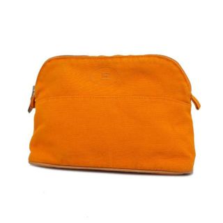 エルメス(Hermes)の【4ie5538】エルメス ポーチ/ボリードポーチ25/キャンバス/オレンジ/シルバー金具 【中古】 レディース(ポーチ)