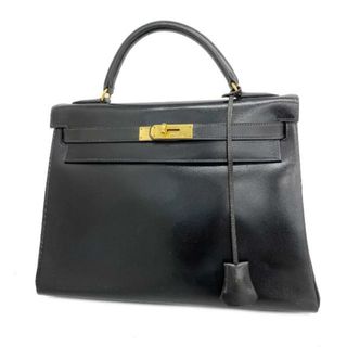 エルメス(Hermes)の【4ie5601】エルメス ハンドバッグ/ケリー32/〇X刻印/ボックスカーフ/ブラック/ゴールド金具 【中古】 レディース(ハンドバッグ)