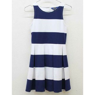 ラルフローレン(Ralph Lauren)の【夏物 新入荷!】▽ラルフローレン/Ralph Lauren▽140cm ノースリーブワンピース 白×紺【中古】子供服 キッズ kids ジュニア 女の子 夏 onepi 725042(ワンピース)