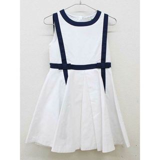 【夏物 新入荷!】▽ジャカディ/jacadi▽140cm ノースリーブワンピース/ジャンパースカート 白×紺【中古】子供服 キッズ kids ジュニア 女の子 春夏 onepi 725042