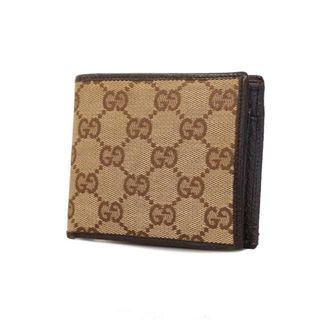 グッチ(Gucci)の【4ie5640】グッチ 財布/GGキャンバス/04862/キャンバス/ブラウン 【中古】 メンズ(財布)