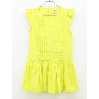 プチバトー(PETIT BATEAU)の【夏物 新入荷!】▲プチバトー/PETIT BATEAU▲128cm(8ans) 半袖ワンピース 黄 【中古】子供服 キッズ kids 女の子 夏 onepi 725042(ワンピース)