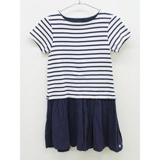 プチバトー(PETIT BATEAU)の【夏物 新入荷!】▲プチバトー/PETIT BATEAU▲152cm(12ans) 半袖ワンピース 白×濃紺 ボーダー '22年製【中古】子供服 キッズ kids ジュニア 女の子 春夏 onepi 725042(ワンピース)