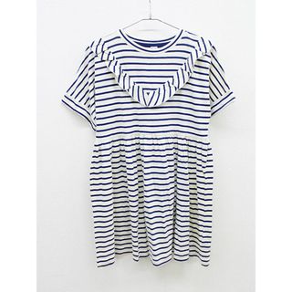 プチバトー(PETIT BATEAU)の【夏物 新入荷!】▲プチバトー/PETIT BATEAU▲152cm(12ans) 半袖ワンピース 白×紺 ボーダー '22年製【中古】子供服 キッズ kids ジュニア 女の子 夏 onepi 725042(ワンピース)