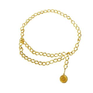 CHANEL - 【4ie5727】シャネル ベルト/ゴールド/ゴールド金具 【中古】 レディース