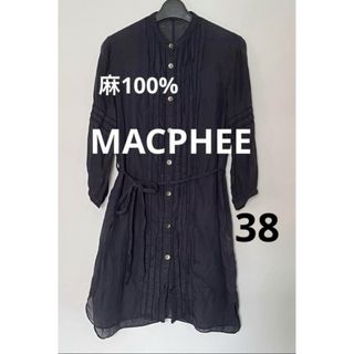 MACPHEE - MACPHEE リネンロングシャツ　38 シアーシャツ　麻100%  マカフィー