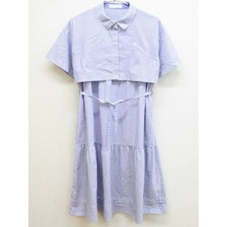 ポンポネット(pom ponette)の【夏物 新入荷!】◇ポンポネット/pom ponette◇160cm 半袖ワンピース ブルー×白 '23年製【中古】子供服 キッズ kids ジュニア 女の子 夏 onepi 725042(ワンピース)