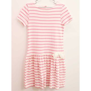 プチバトー(PETIT BATEAU)の【夏物 新入荷!】◇プチバトー/PETIT BATEAU◇140cm 半袖ワンピース 白×ピンク【中古】子供服 キッズ kids ジュニア 女の子 夏 onepi 325042(ワンピース)