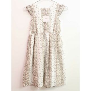 ベベ(BeBe)の【夏物 新入荷!】新品 未使用品◇ベベ/BeBe◇140cm 半袖ワンピース/ノースリーブワンピース 白×グレージュ 子供服 キッズ kids ジュニア 女の子 夏 onepi 325042(ワンピース)