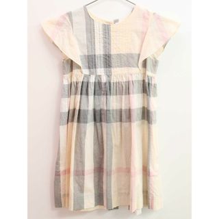 バーバリー(BURBERRY)の【夏物 新入荷!】◇バーバリー/BURBERRY◇140cm 半袖ワンピース/ノースリーブワンピース ピンクベージュ×グレー【中古】子供服 キッズ kids ジュニア 女の子 夏 onepi 325042(ワンピース)